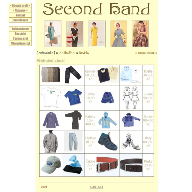 Clothes e-shop: selection